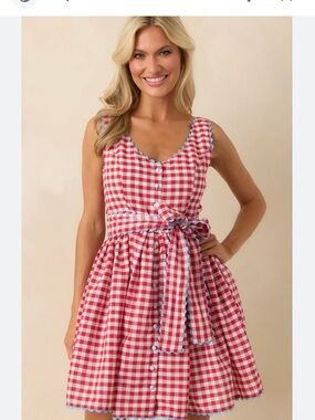 Prosperina Lottie Dirndl Red Gingham Dress